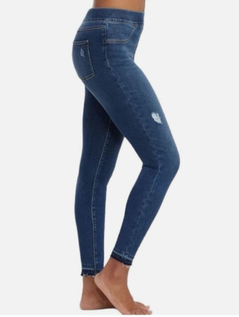 Spanx Women's Jeans Large Pull On Stretch Skinny Ankle Raw 20203R Jeggings